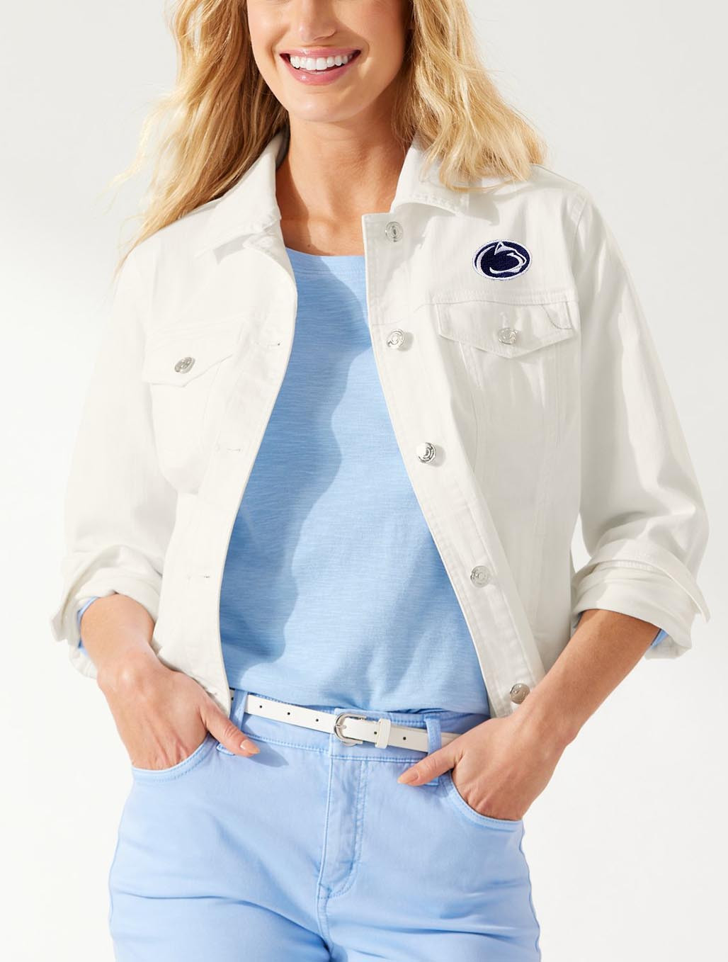 White Sheer Fabric Denim Style Jacket – 606River